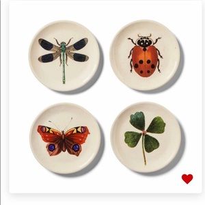 4pk Melamine App Plate-Insect Print John Derian